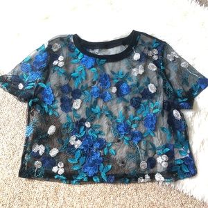 Sheer embroidered Top